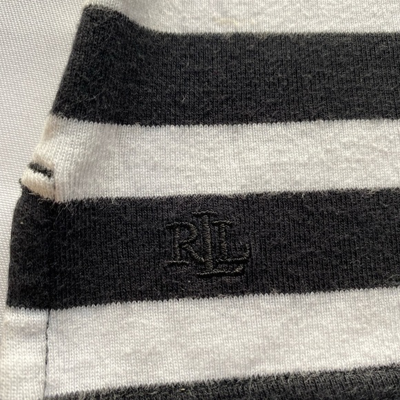 Lauren Ralph Lauren Black and White Stripped Shortsleeved Top, Size M - Picture 7 of 10